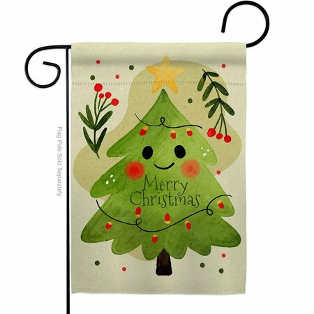 PATIO TRASERO 13 x 18.5 in. Mr Christmas Tree Garden Flag with Winter Double-Sided Decorative Vertical Flags PA3873081